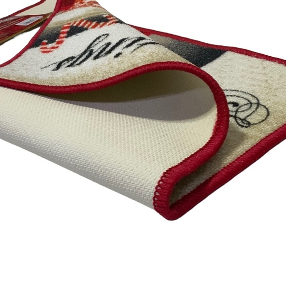 Simply Holiday Rug Christmas Greetings Accent Scatter Mat Red White 17.5 X 28 - Picture 3 of 16